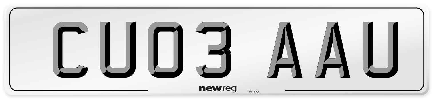 CU03 AAU Number Plate from New Reg